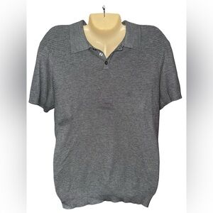 Men's Short-Sleeve Grey Polo Knit Shirt